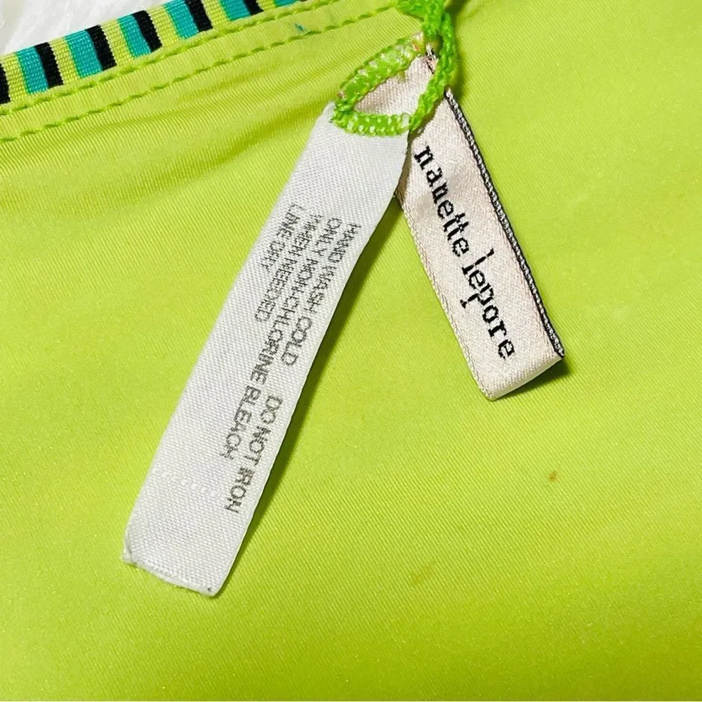 Nanette Lepore‎ Striped Green Hipster Bikini Bottom XS